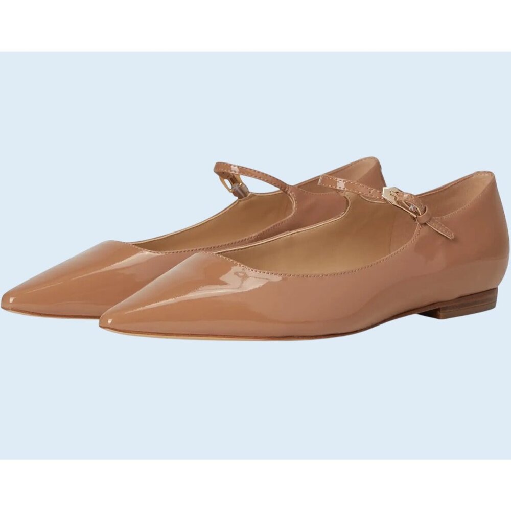 Marc Fisher Trella Mary Jane natural petant leather flats size 8